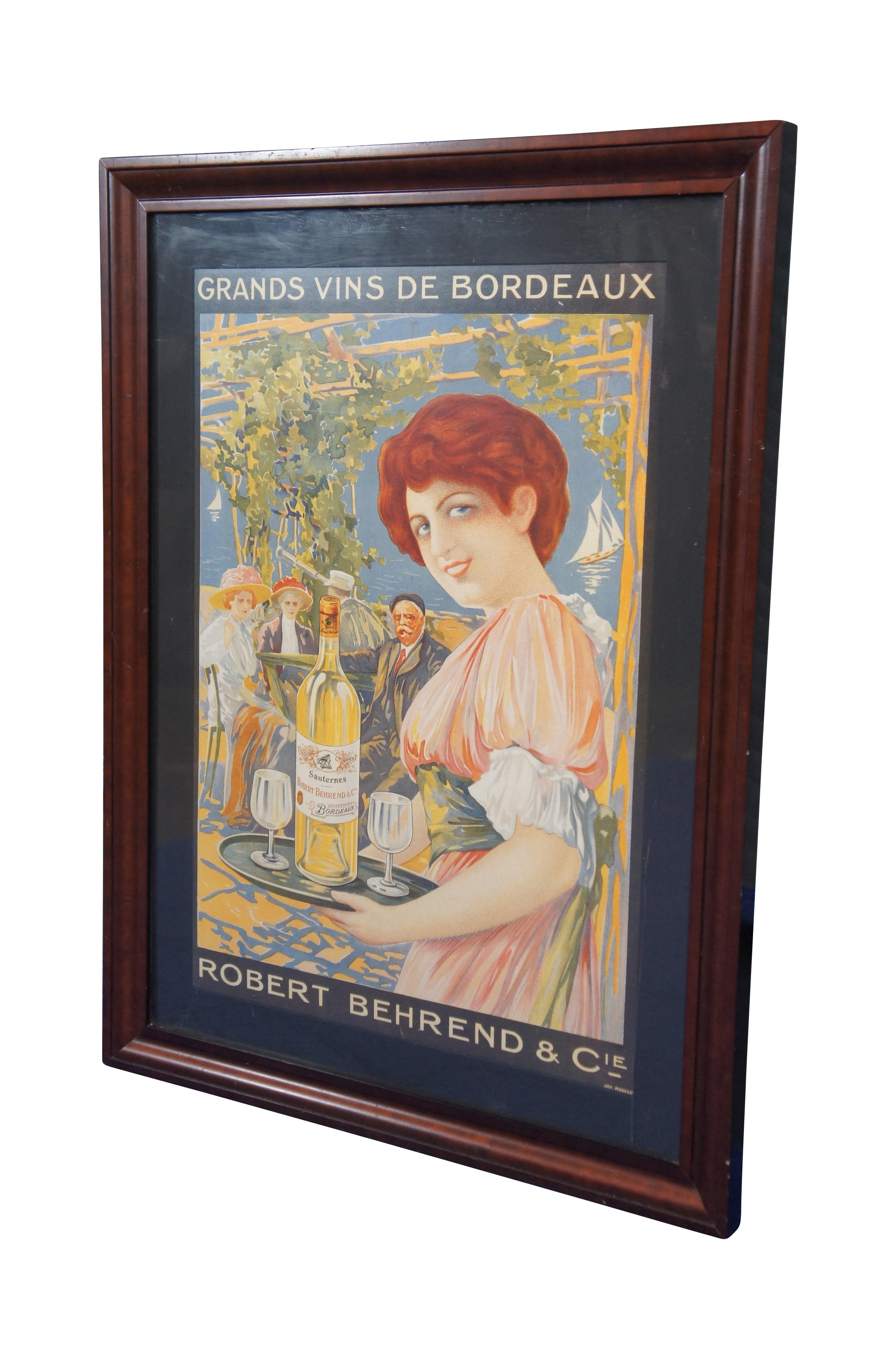 French Grands Vins de Bordeaux Robert Behrend & Cie Wine Poster 33