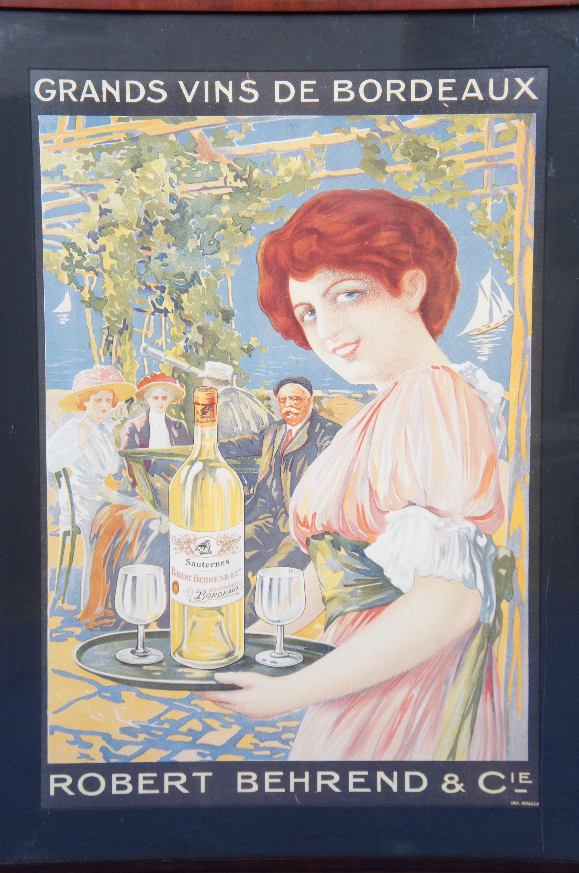 French Grands Vins de Bordeaux Robert Behrend & Cie Wine Poster 33