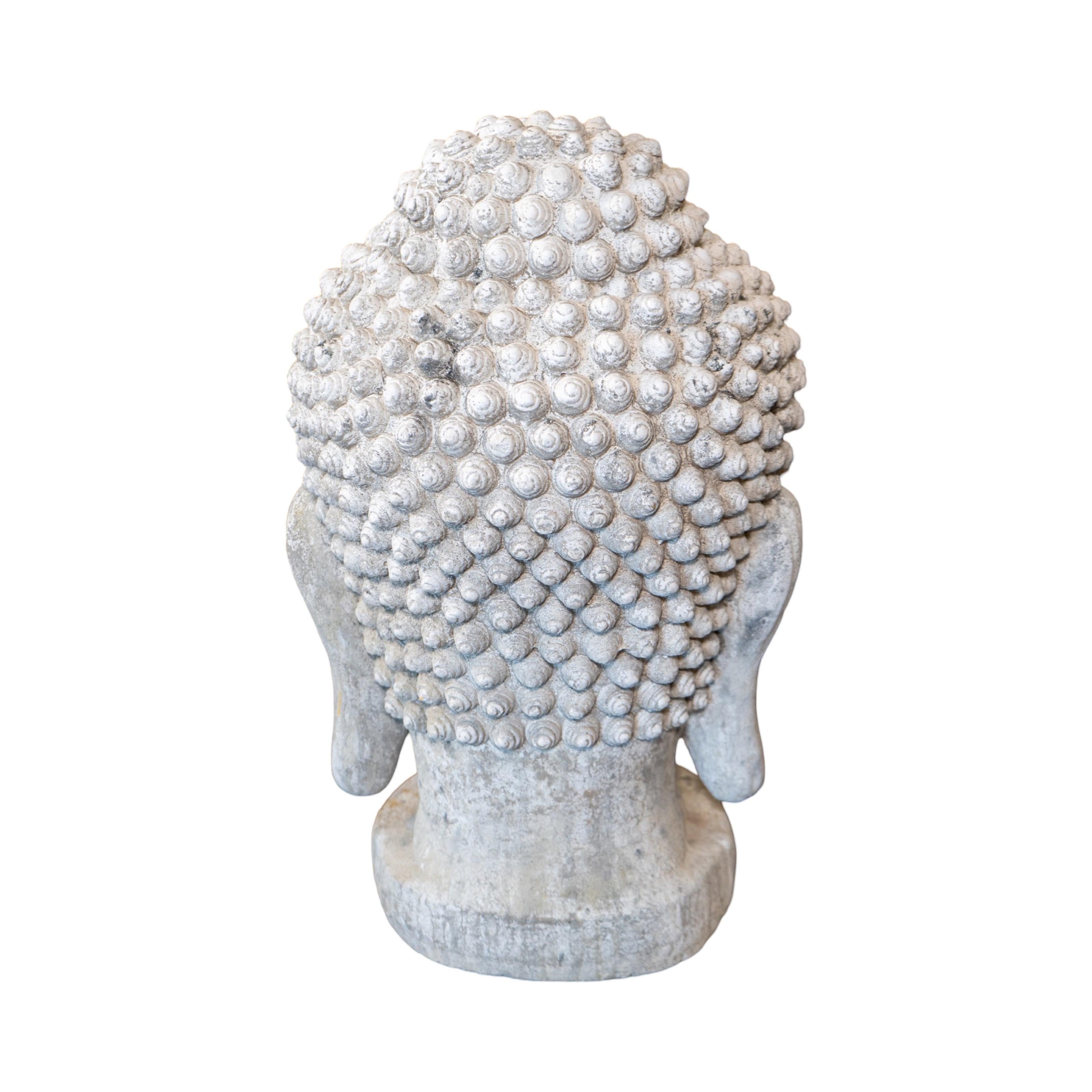 French Granite Composite Buddha Head Sculpture For Sale 1