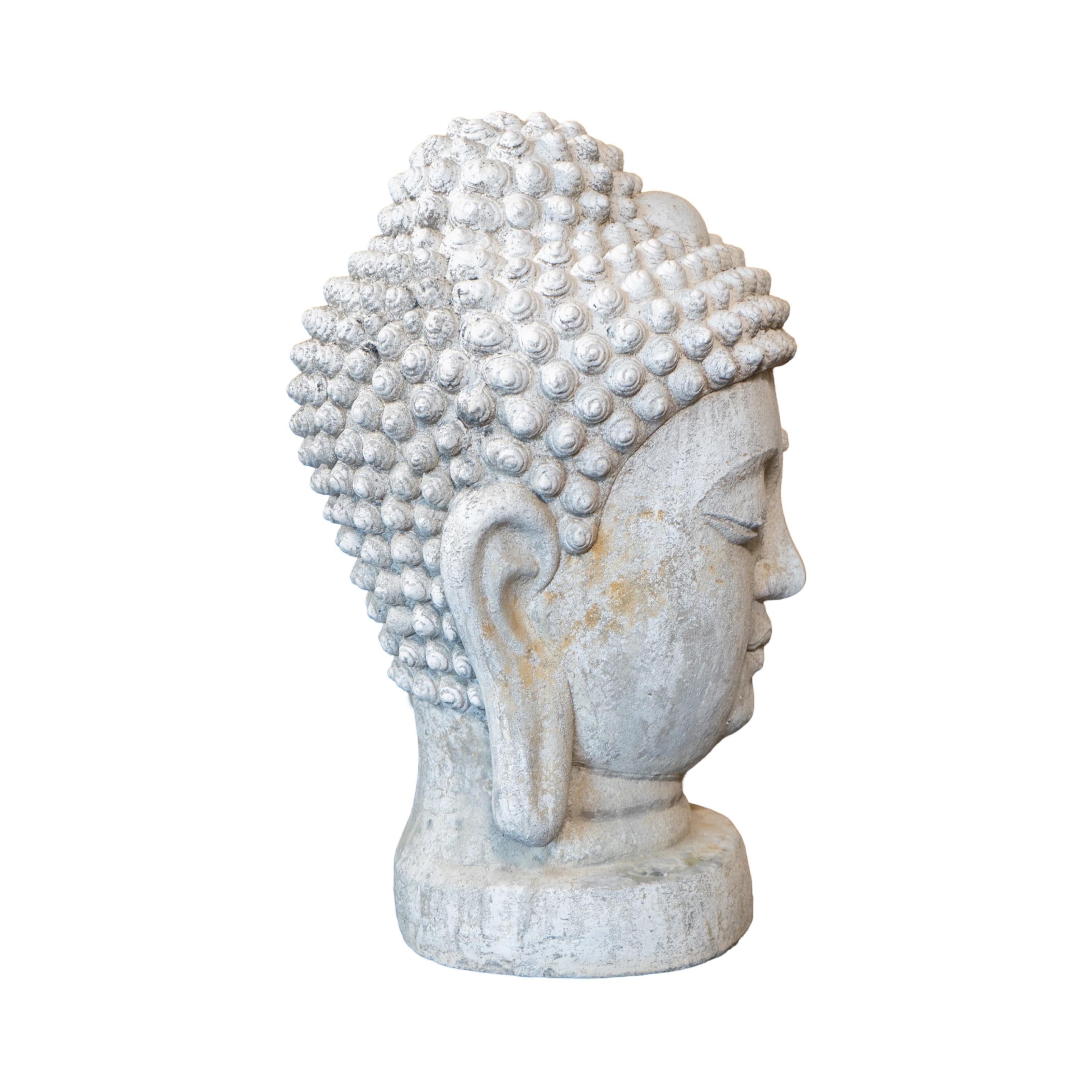 French Granite Composite Buddha Head Sculpture For Sale 2