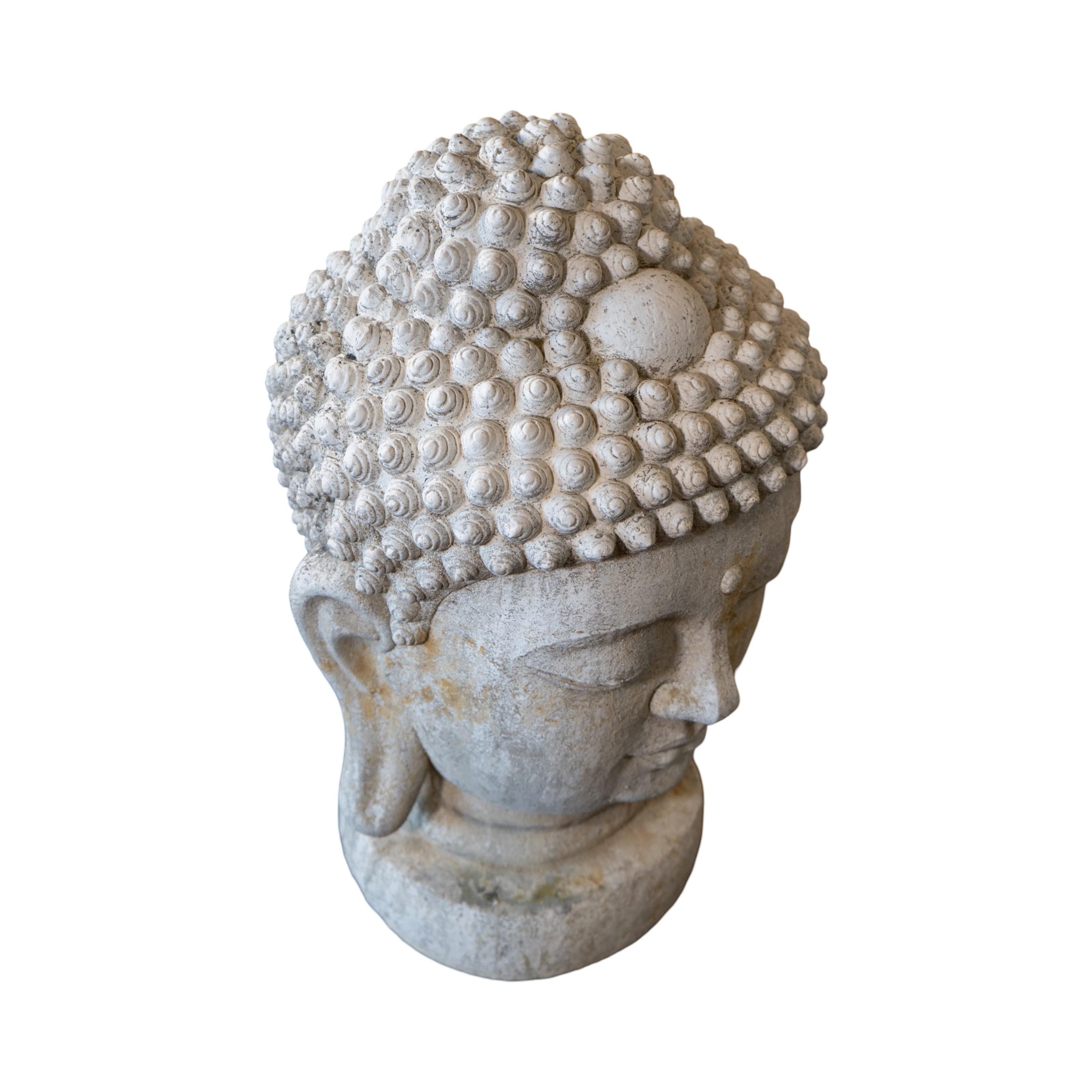 French Granite Composite Buddha Head Sculpture For Sale 3