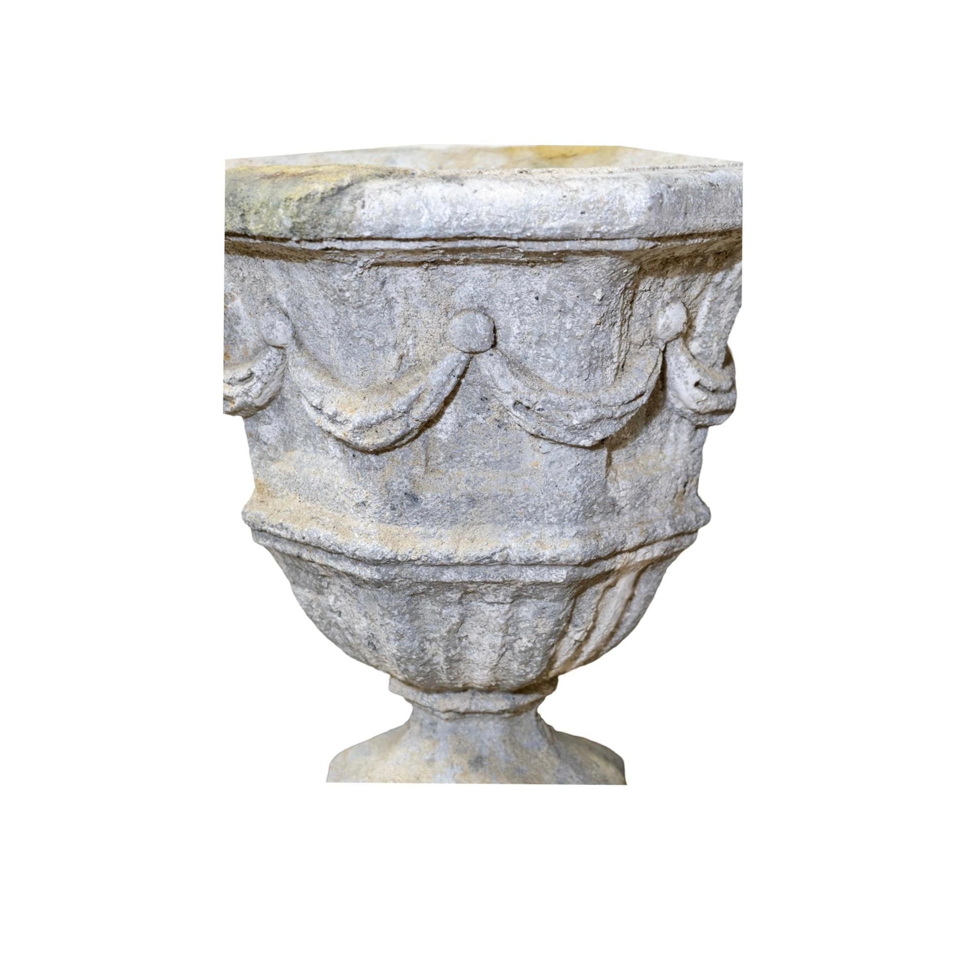 Composition French Granite Composite Planter For Sale