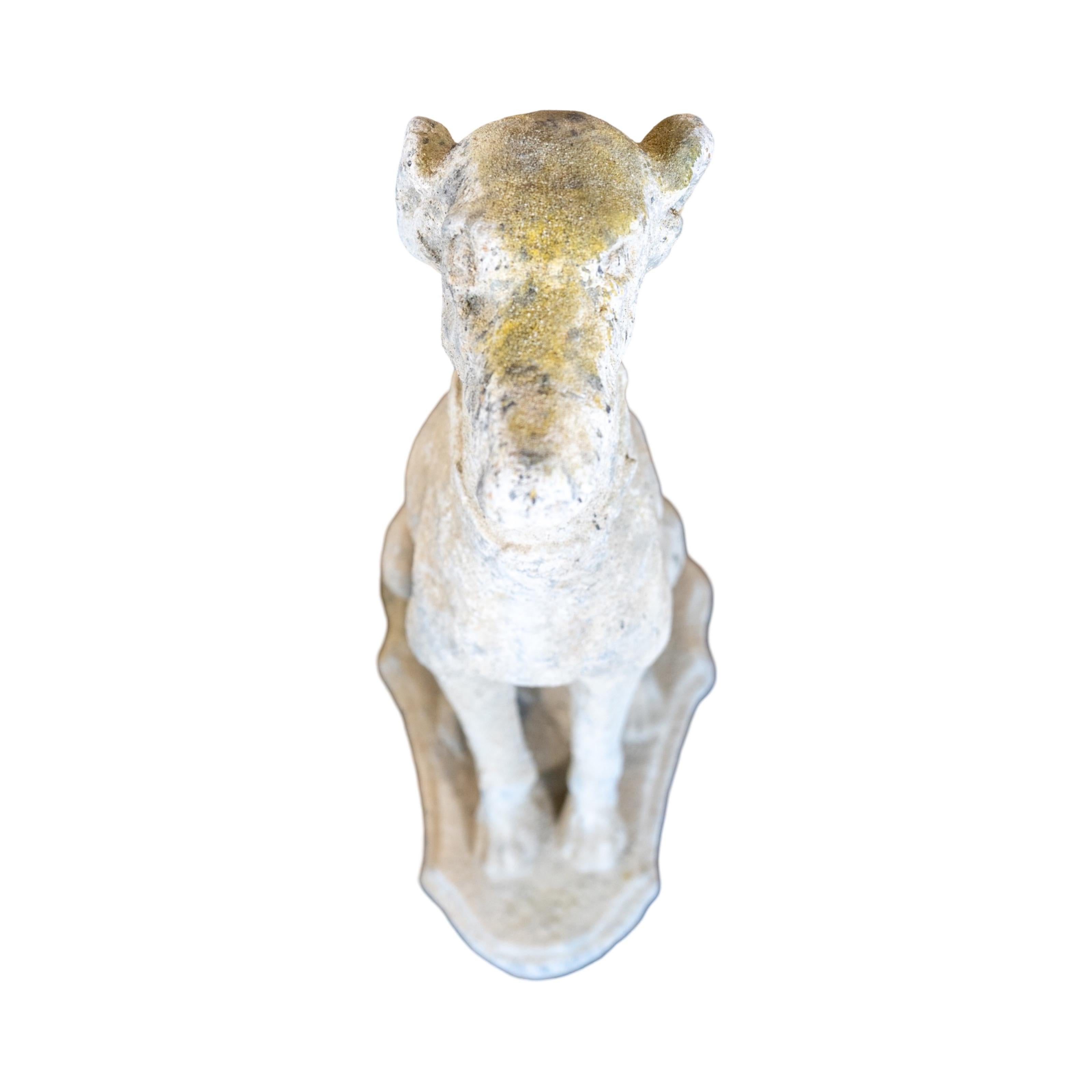 Scultura di cane Whippet in composito di granito francese in vendita 2