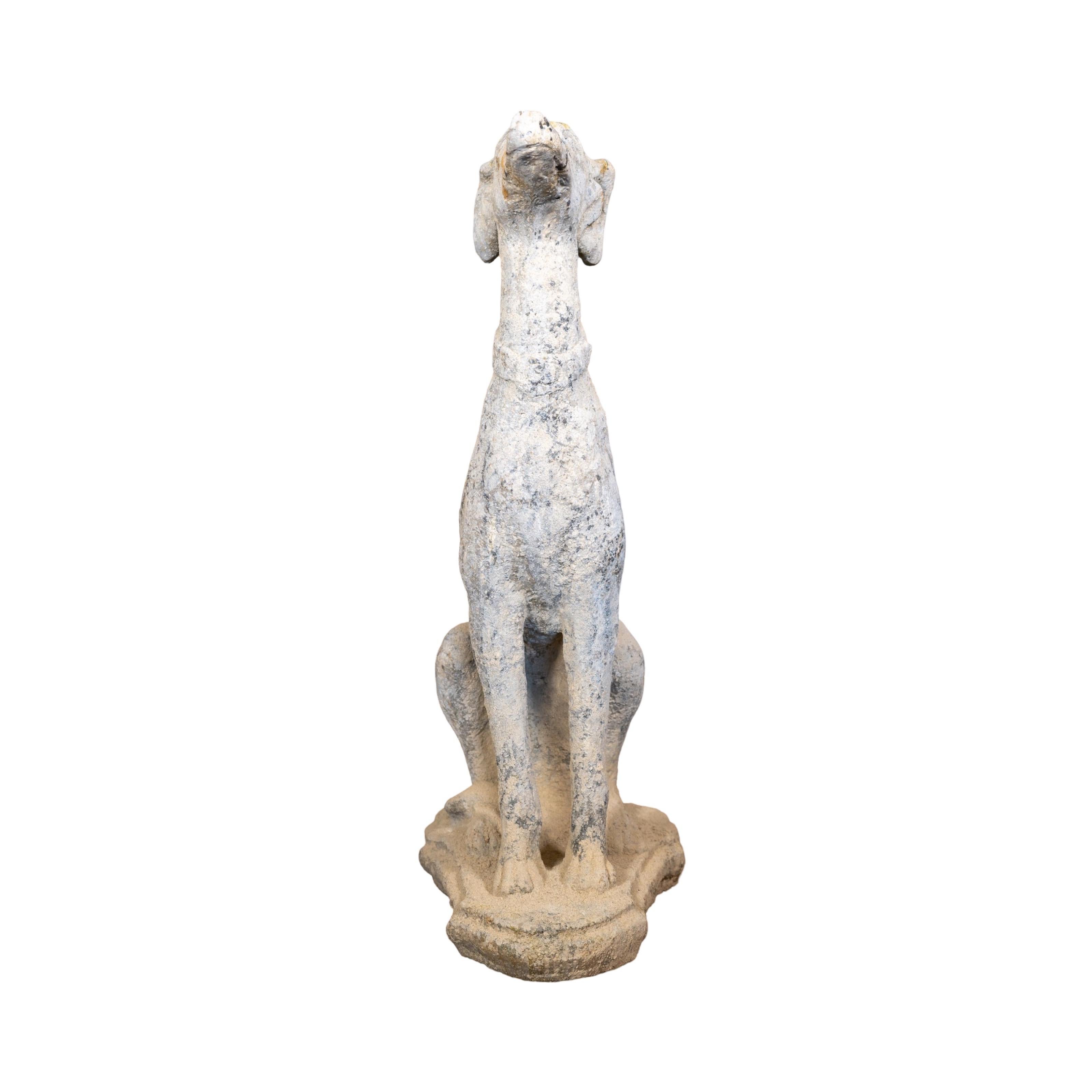 Scultura di cane Whippet in composito di granito francese in vendita 3