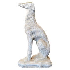 French Granite Composite Whippet Dog Sculpture