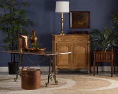 French Granite Top Bistro Table with Iron Base, 1920s