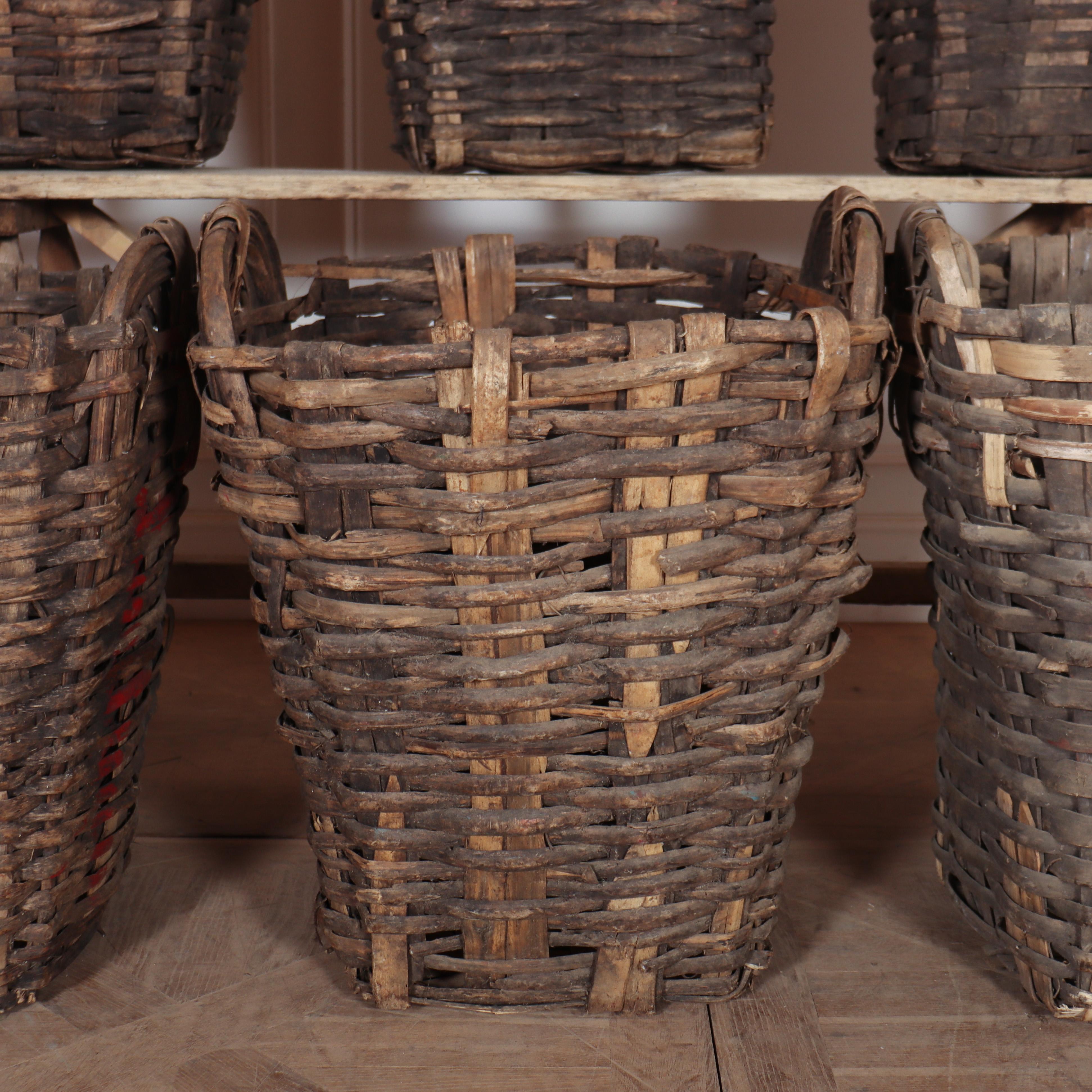 Wicker French Grape Picking Baskets For Sale