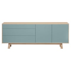 Aparador bajo francés gris azulado, diseño escandinavo de Eric Gizard, París