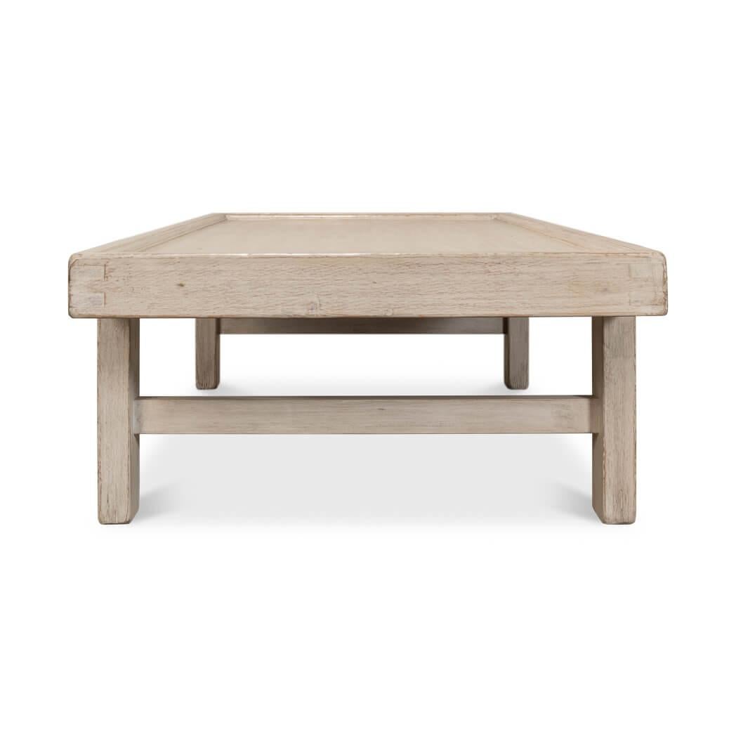 Contemporary French Gray Farmhouse Coffee Table For Sale