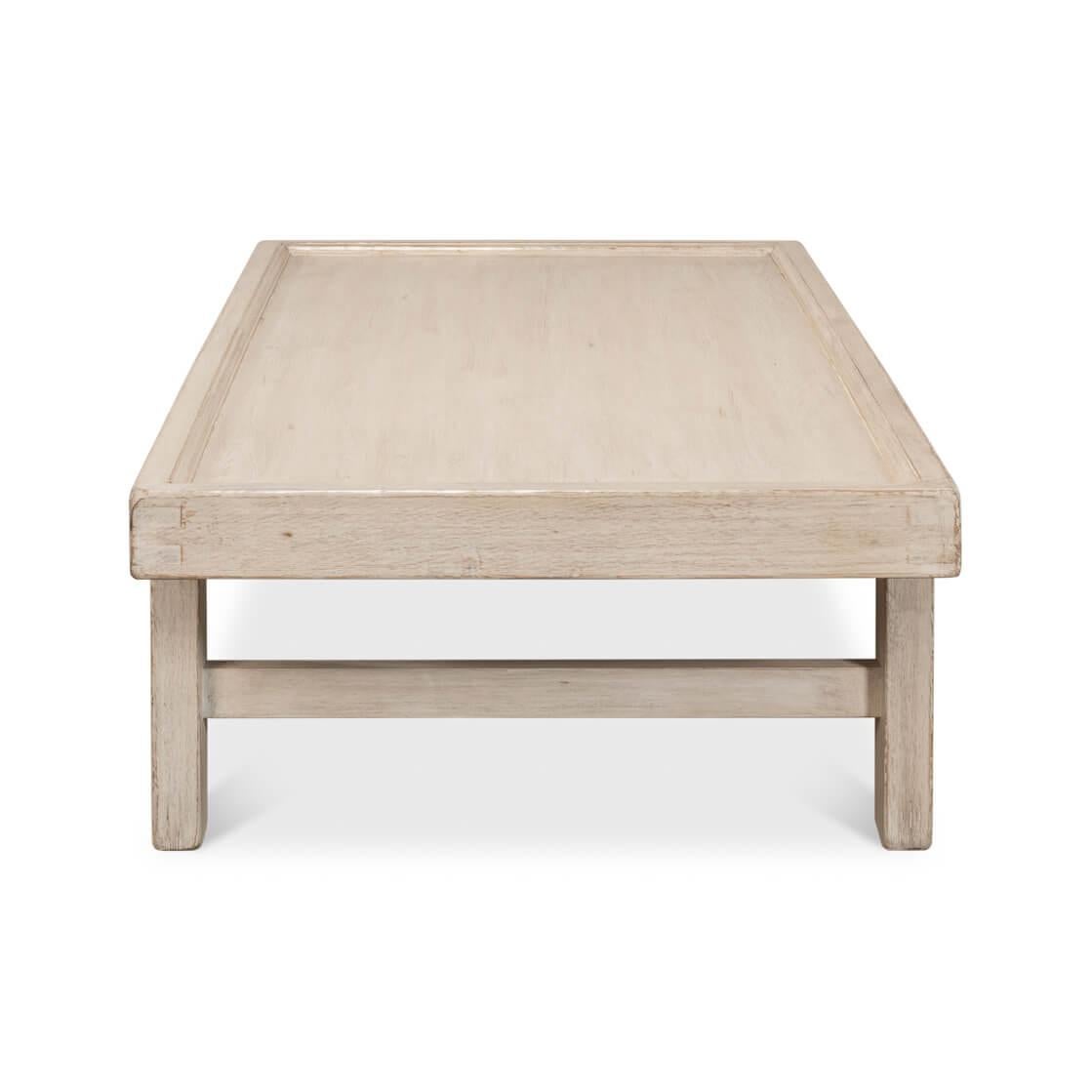Wood French Gray Farmhouse Coffee Table For Sale