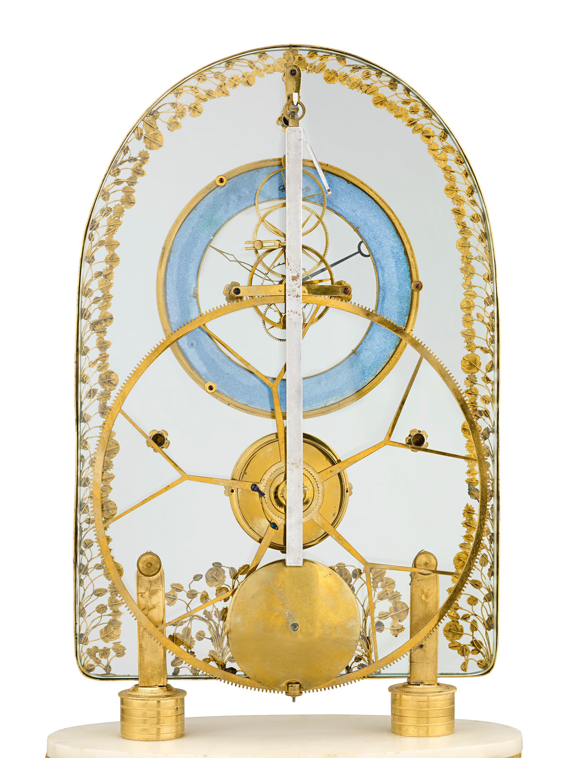 XIXe siècle Horloge squelette à grande roue française en vente