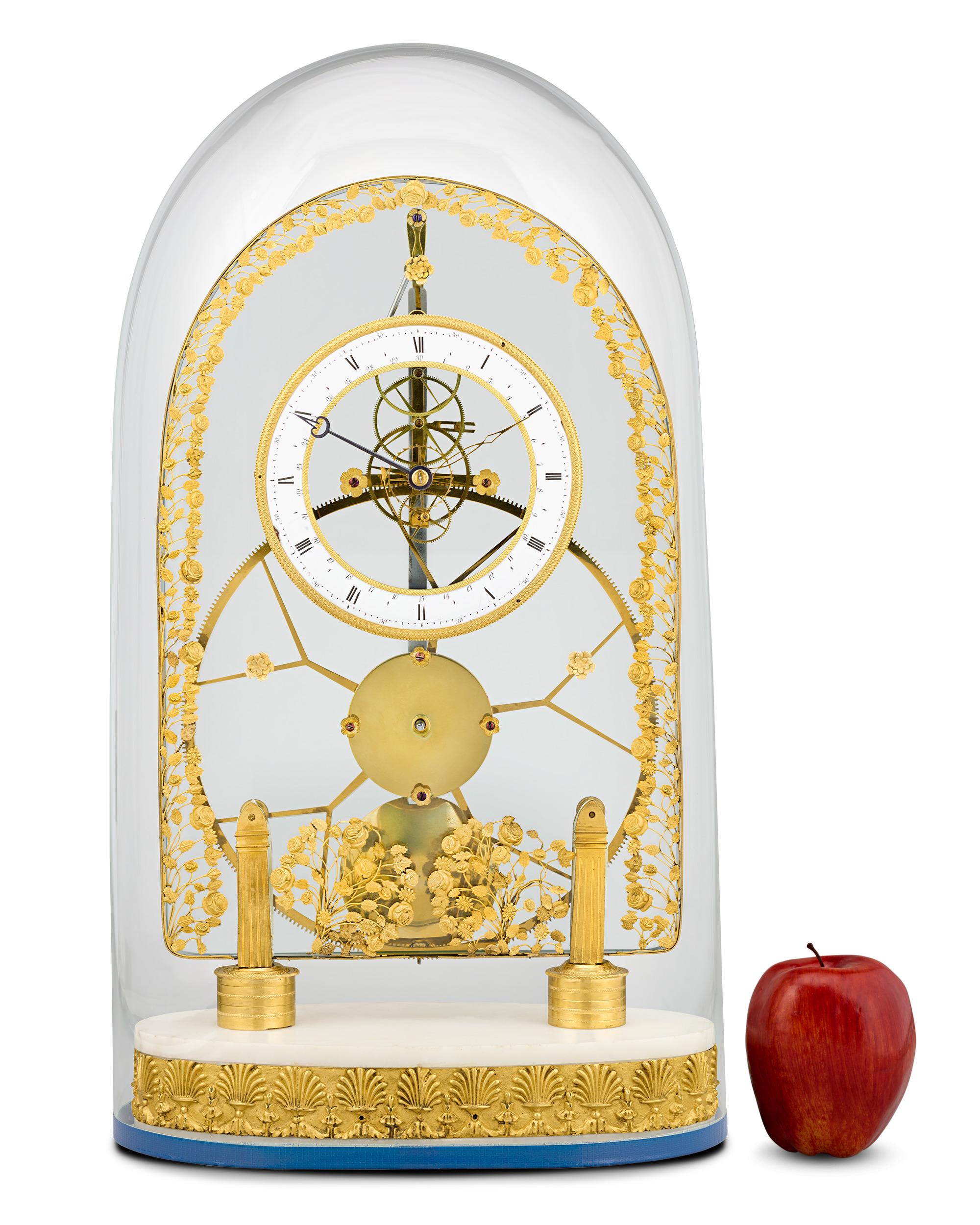 French Great Wheel Skeleton Clock For Sale 1