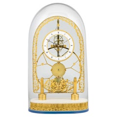 Used French Great Wheel Skeleton Clock