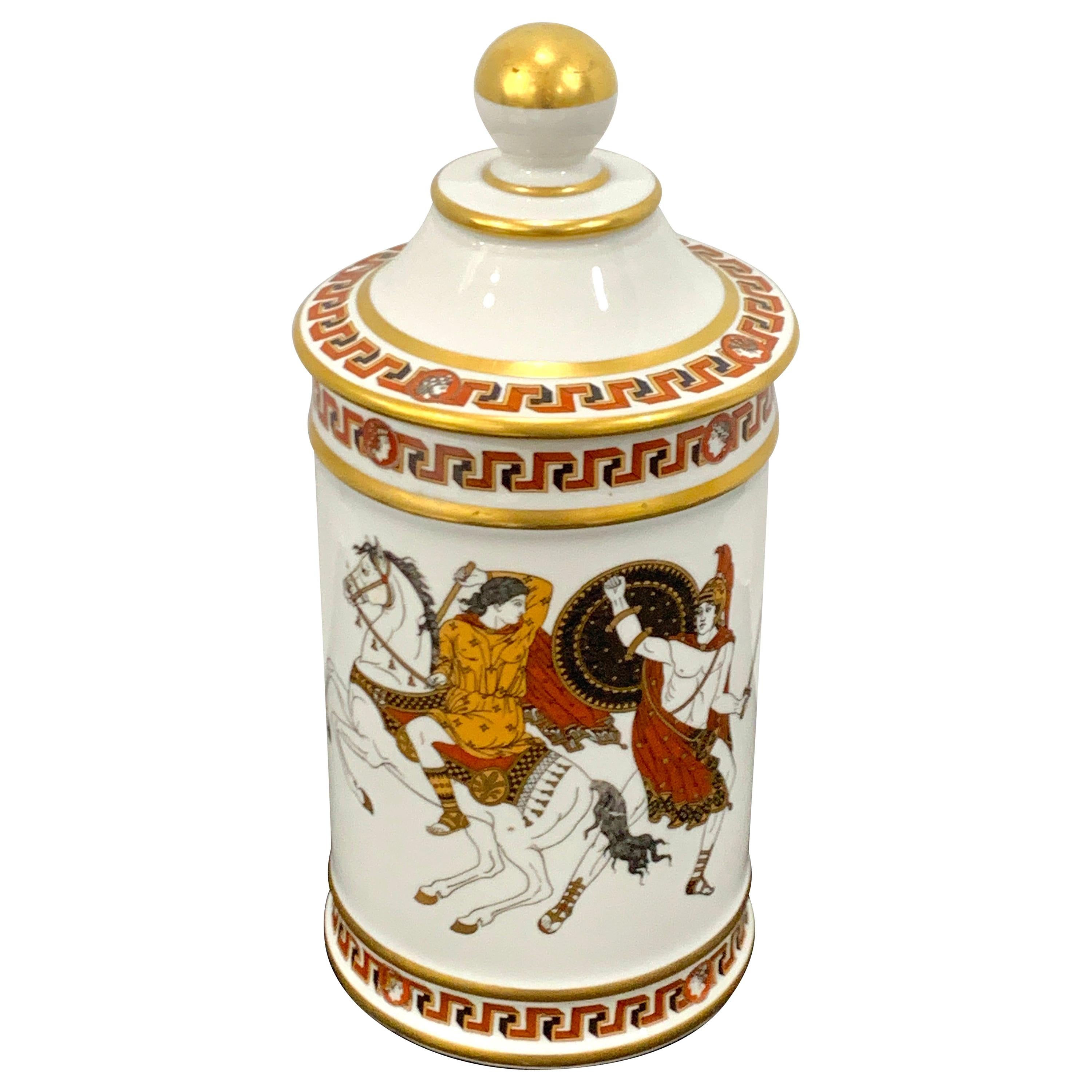 French Greek Revival Porcelain Apothecary Jar For Sale