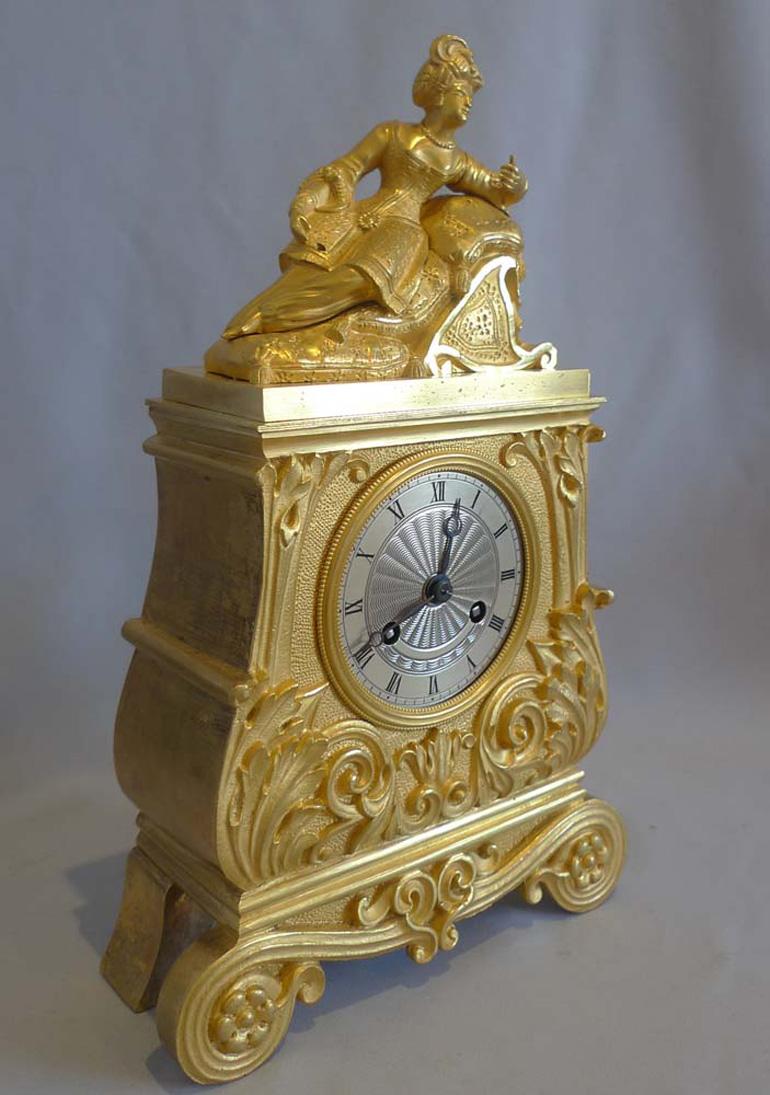 French Greek Revolutiom Ormolu Mantel Clock For Sale 1