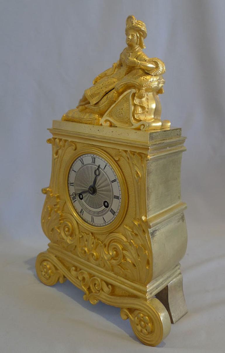 French Greek Revolutiom Ormolu Mantel Clock For Sale 2