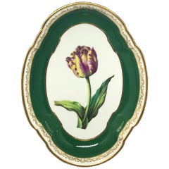 Bol à tulipe en porcelaine verte et dorée de France