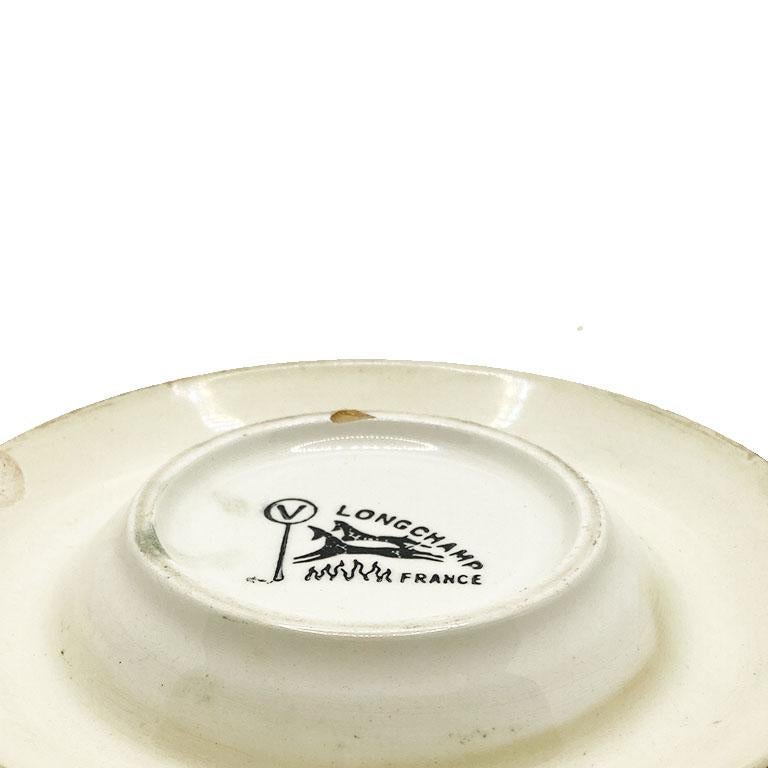 20th Century French Green and Orange Ceramic Ashtray or Catchall by Longchamp, France For Sale