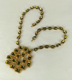 French Green Aurora Stone Necklace