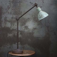 French Green Copper Rust Iron Machinist Table Light