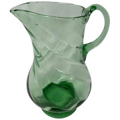 Used French Green Crystal Pitcher