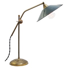 French Green Enamel Brass Table Desk Light