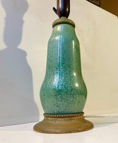 French Green Enamel Gourd Table Lamp in the Style of Alexandre Marty