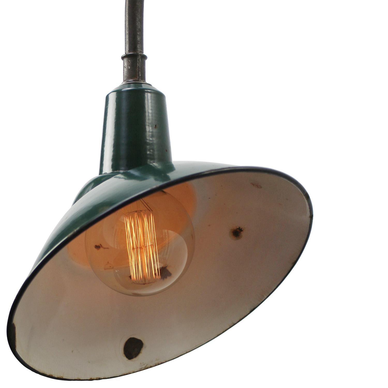 Französische Wandleuchten aus grüner Emaille von Sammode France (Industriell) im Angebot