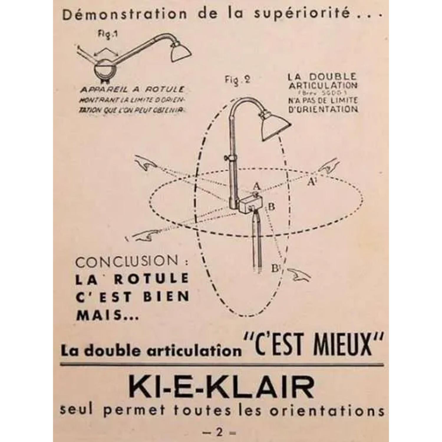 Französische Tischleuchte aus grünem Emaille für Industriemechaniker aus Metall von Ki-É-Klair (20. Jahrhundert) im Angebot