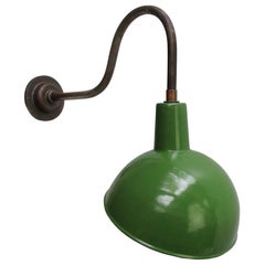 Französisch Grün Emaille Vintage Industrie Wandlampen Wandleuchten