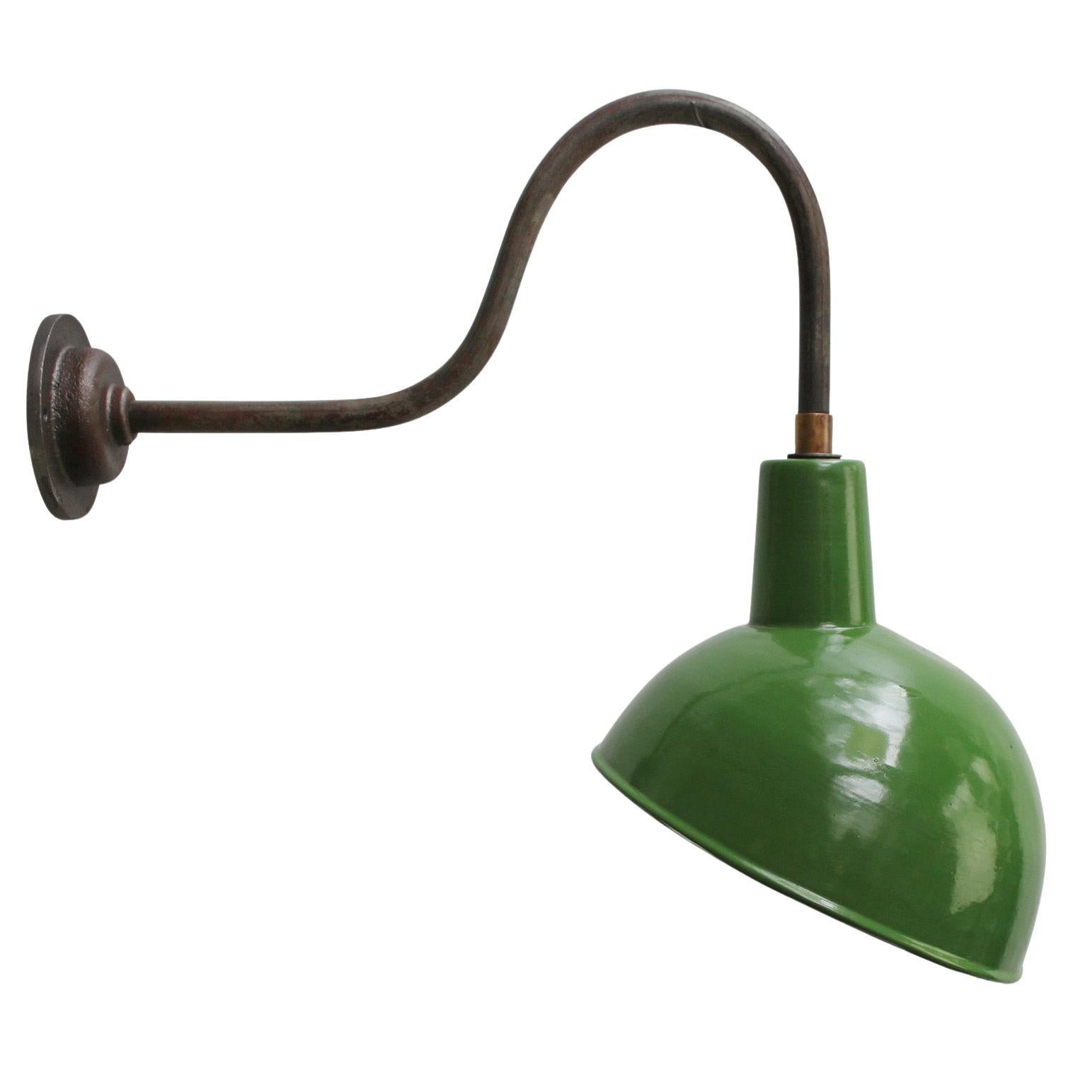 French Green Enamel Vintage Industrial Sconces Wall Lights