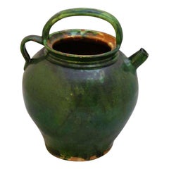 Antique French Green Glaze Pot