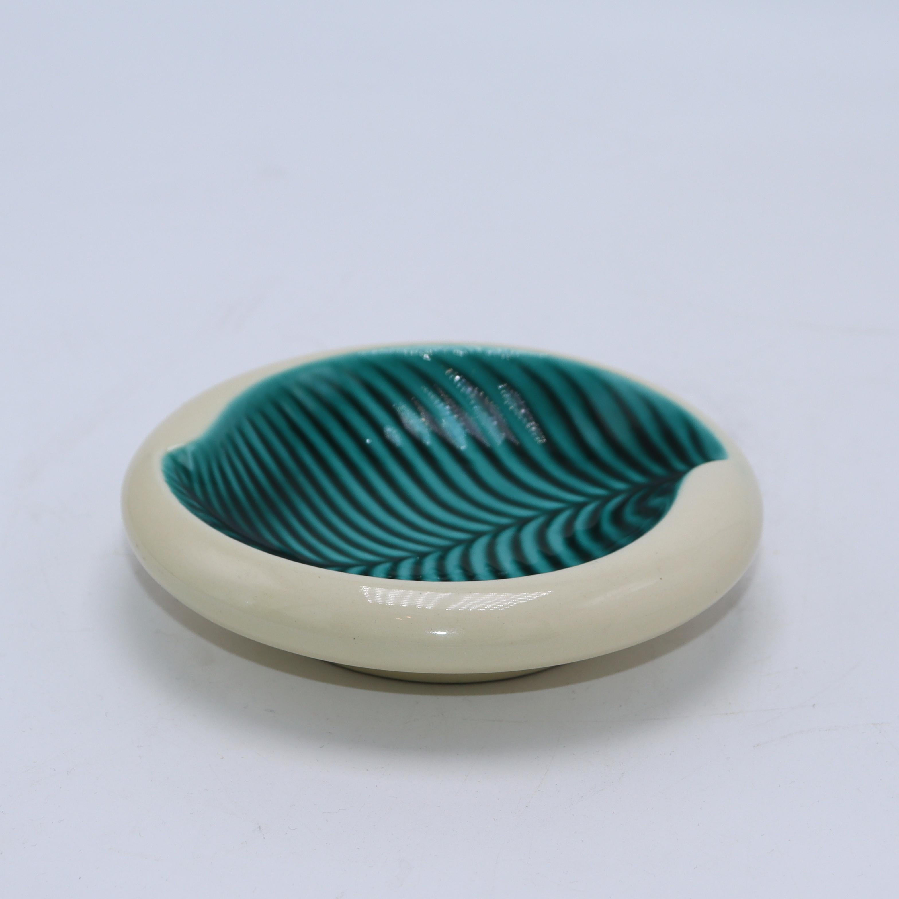 French Green Glazed Dish, c. 1960 In Good Condition For Sale In Dallas, TX