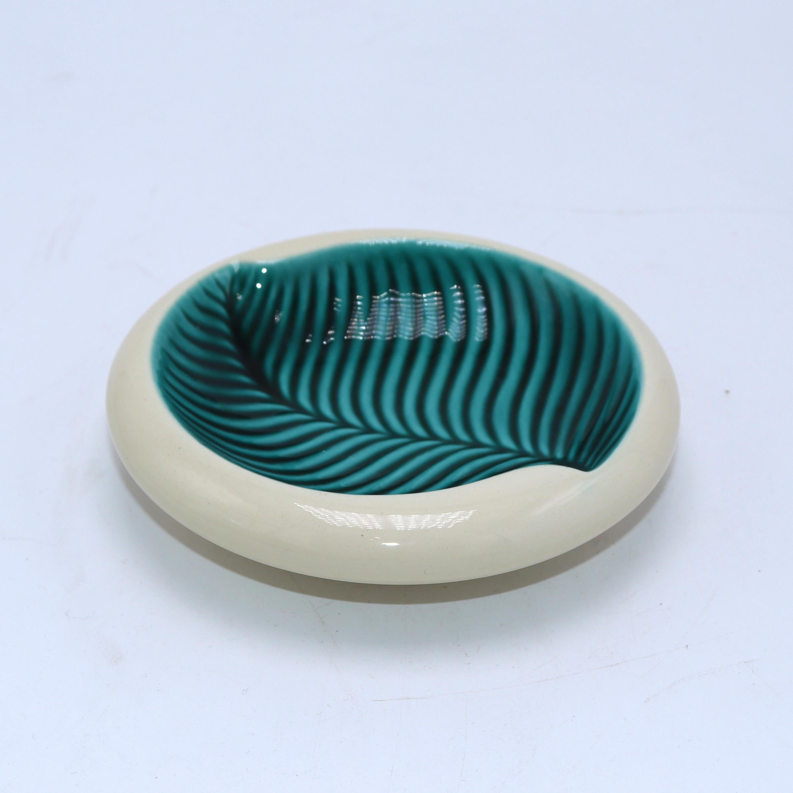 Mid-20th Century French Green Glazed Dish, c. 1960 For Sale
