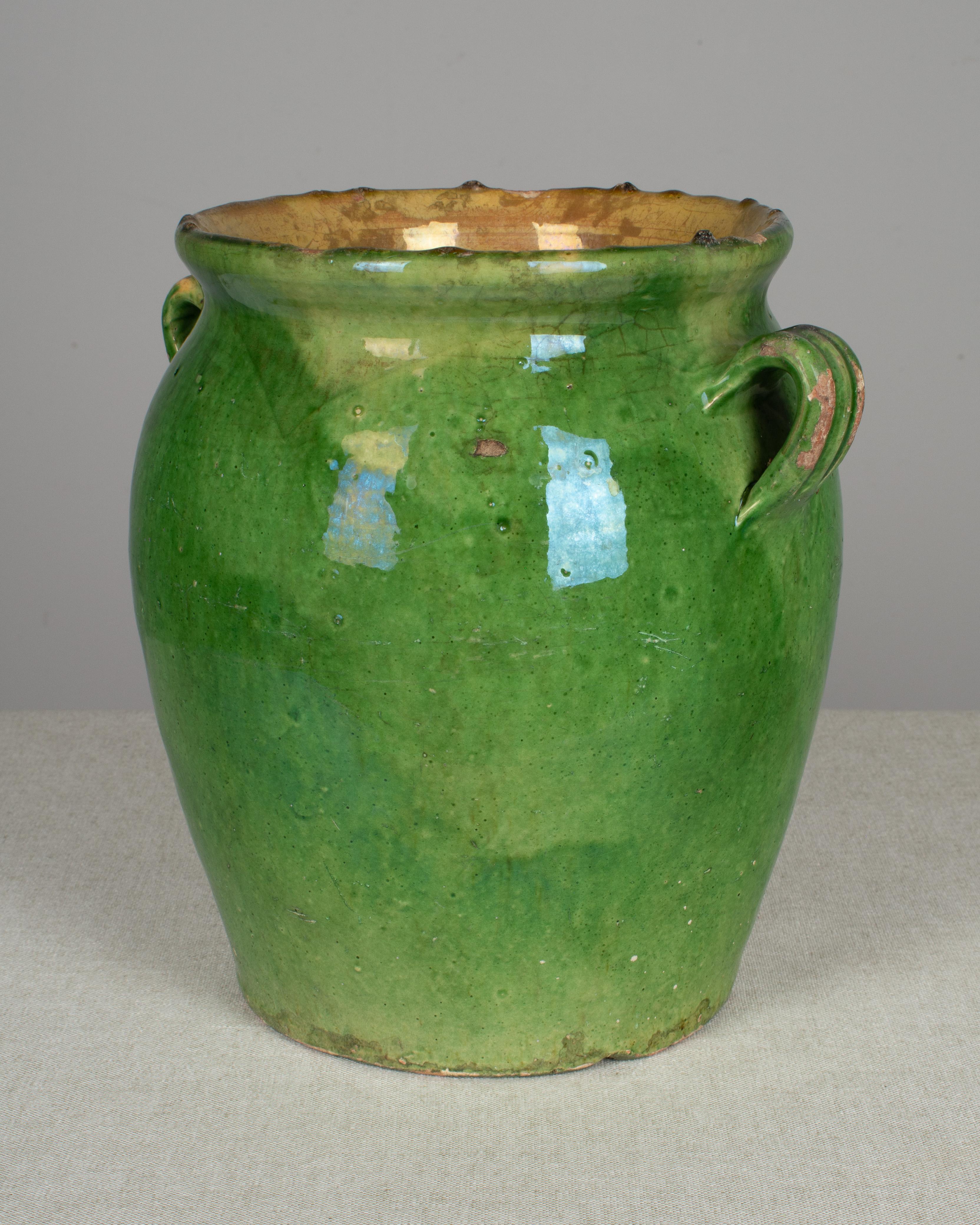 French Green Glazed Terracotta Pot 1