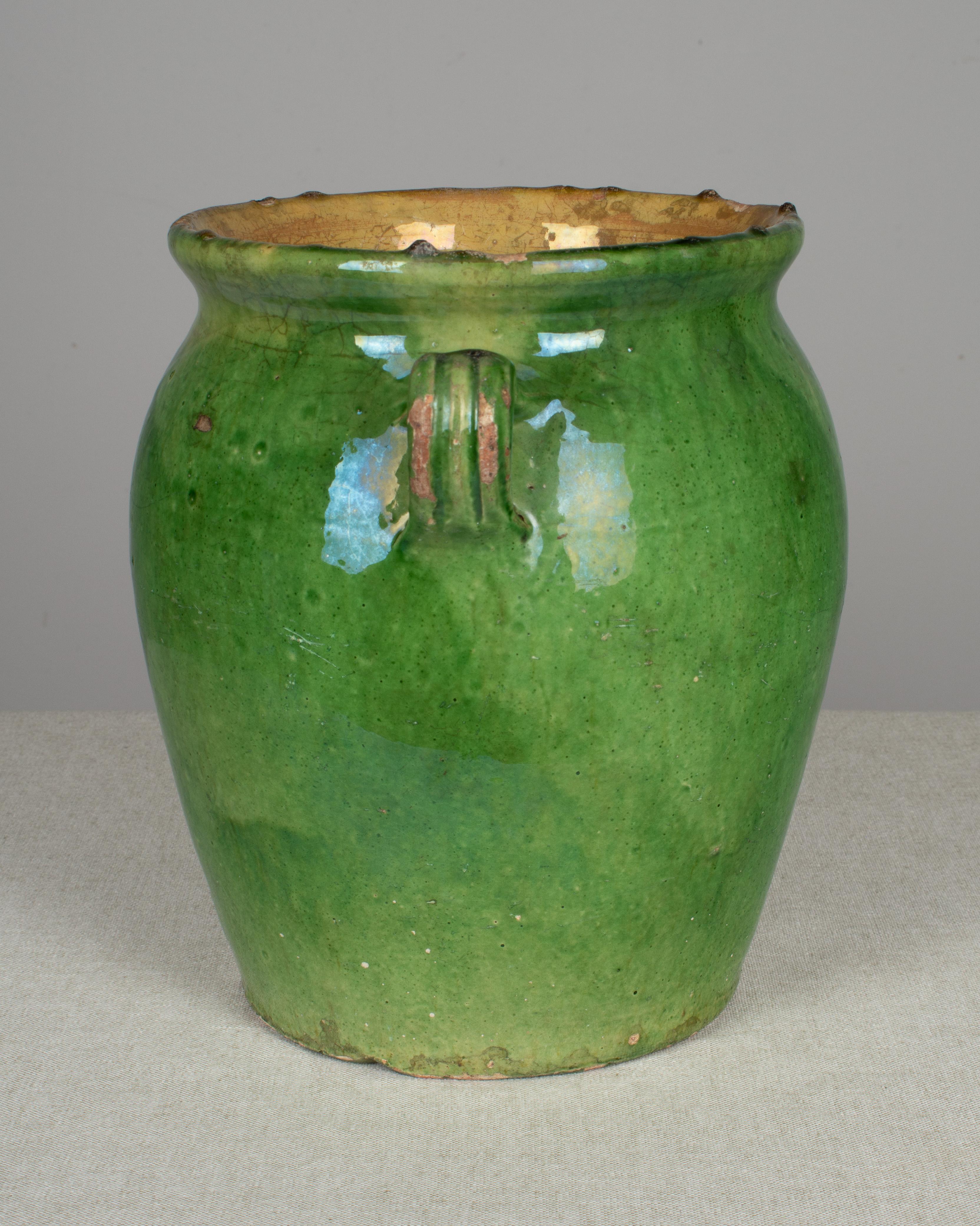 French Green Glazed Terracotta Pot 2