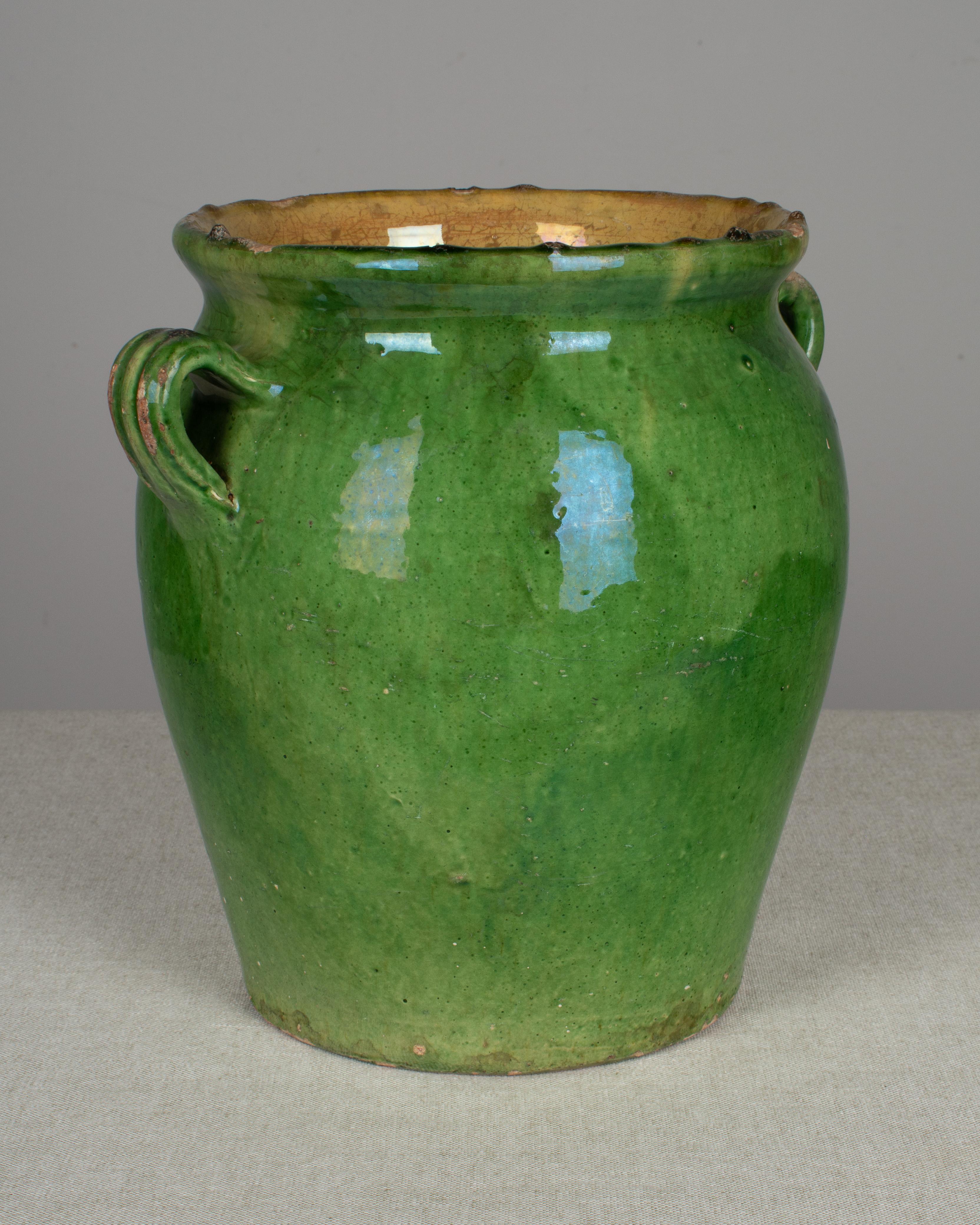 French Green Glazed Terracotta Pot 3