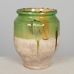 French Green Glazed Terracotta Pottery