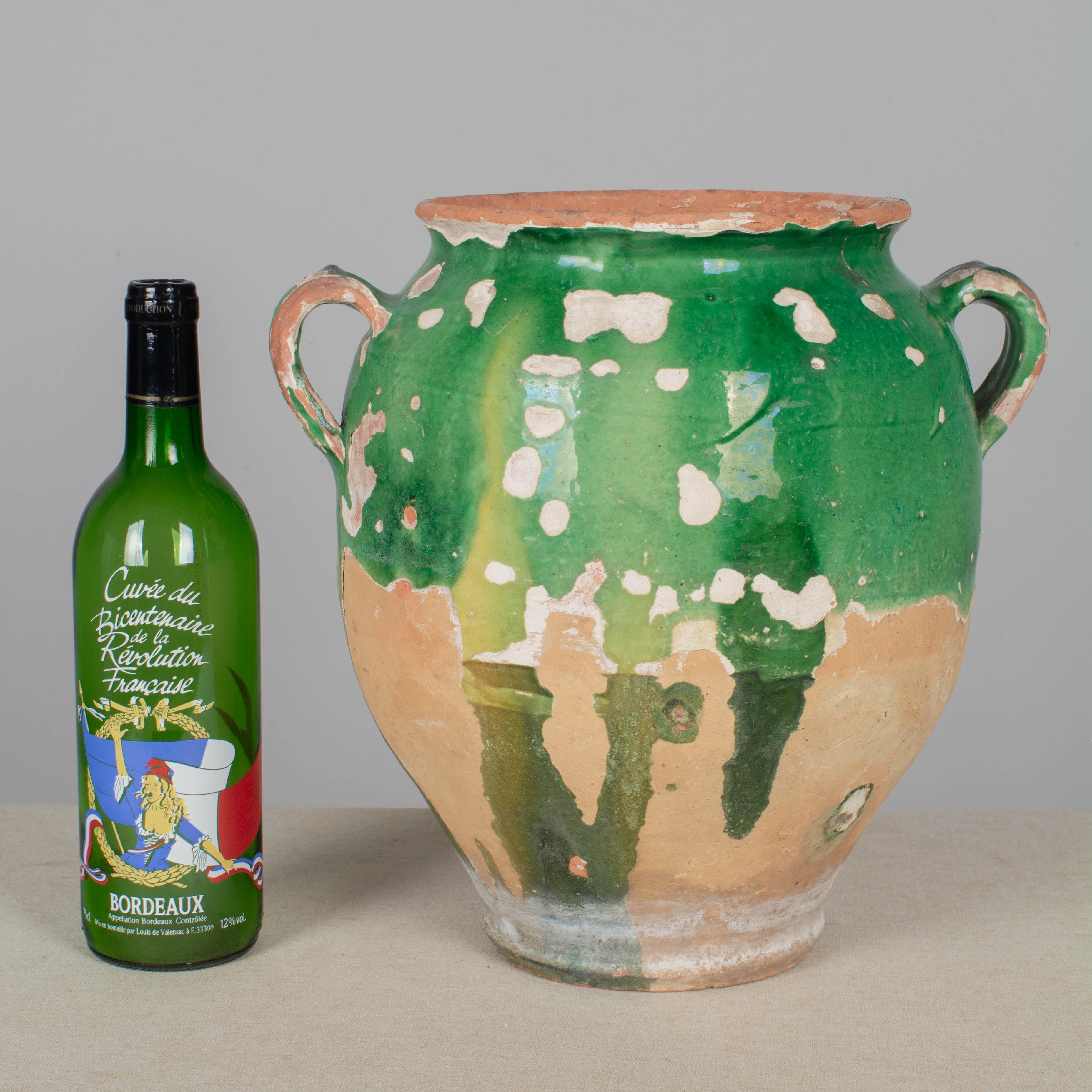 French Green Glazed Terracotta Pottery In Good Condition For Sale In Winter Park, FL