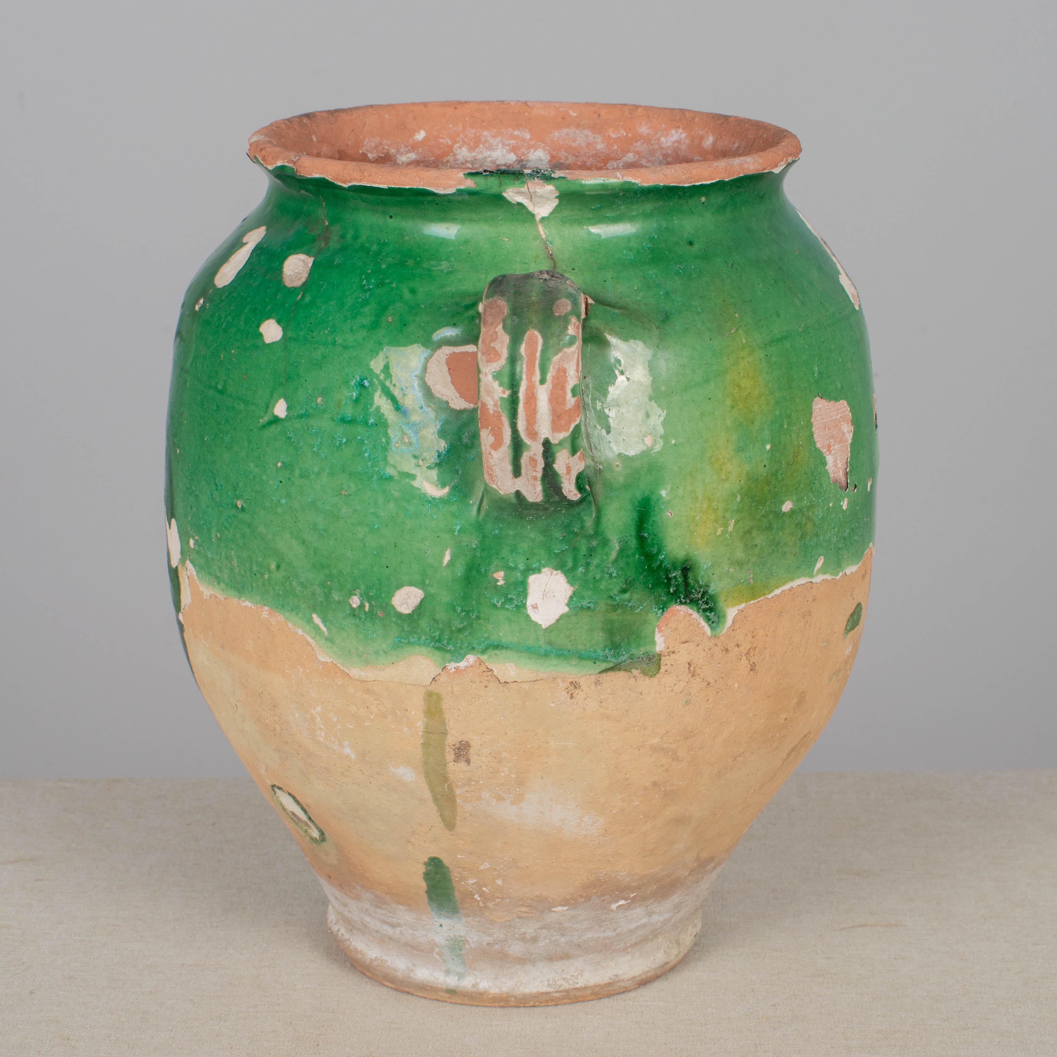 20th Century French Green Glazed Terracotta Pottery For Sale