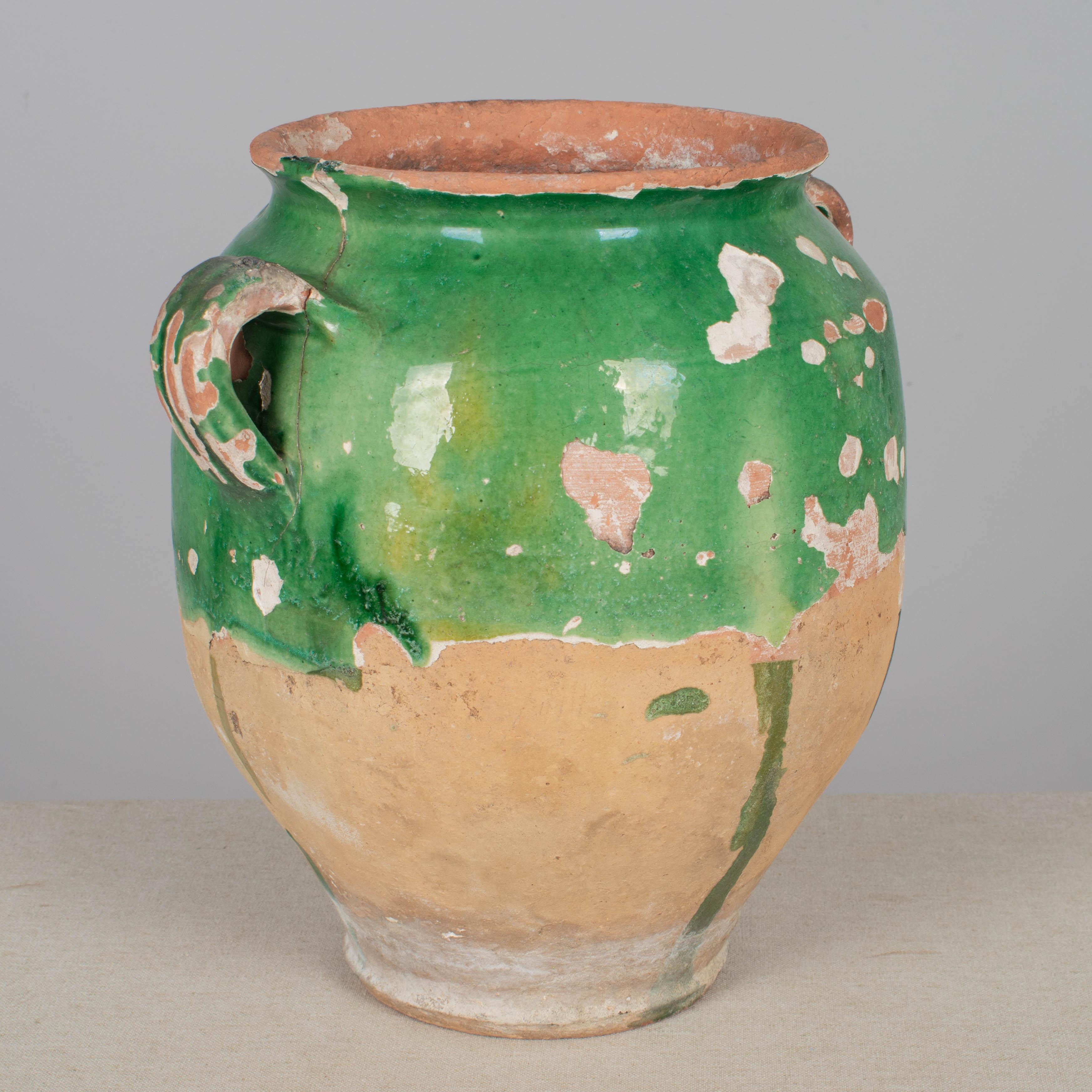French Green Glazed Terracotta Pottery For Sale 1