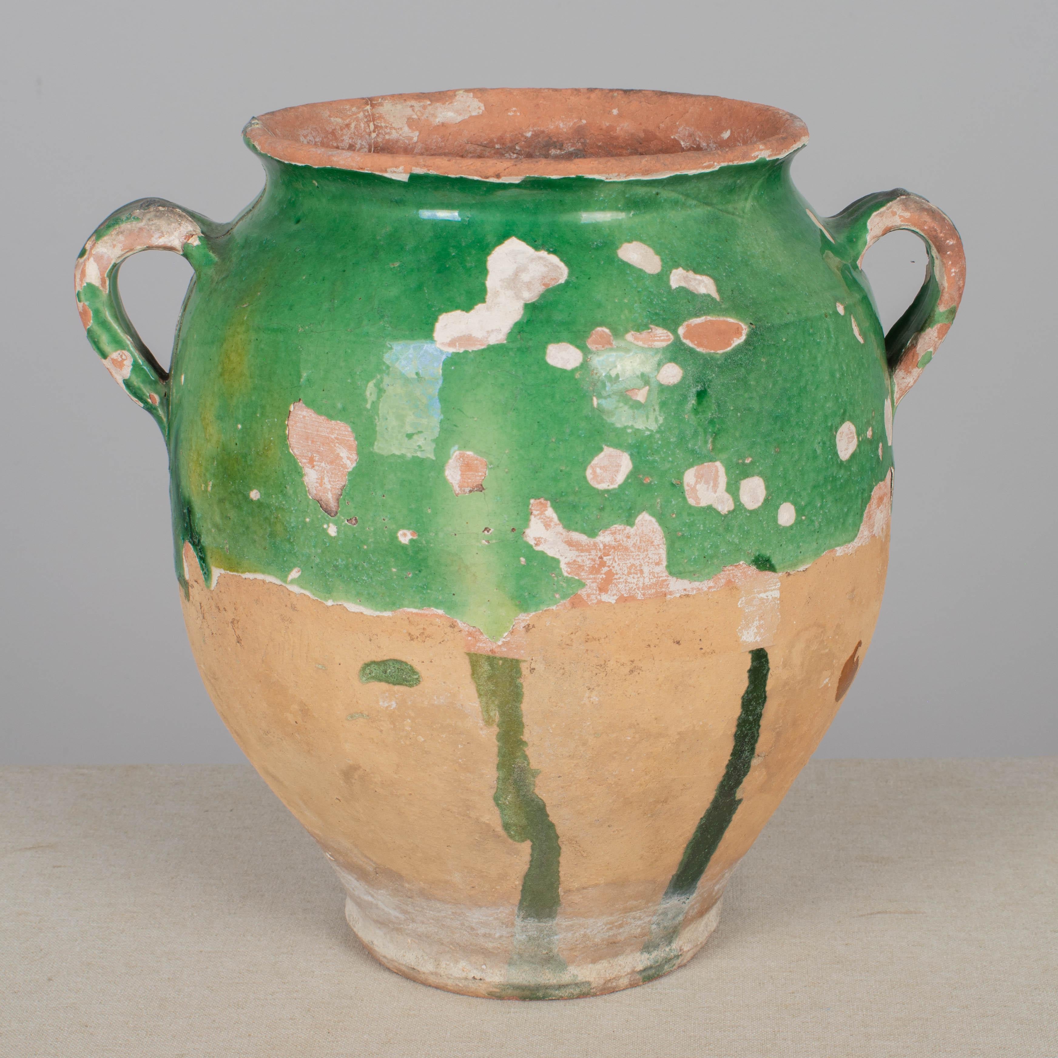 French Green Glazed Terracotta Pottery For Sale 2