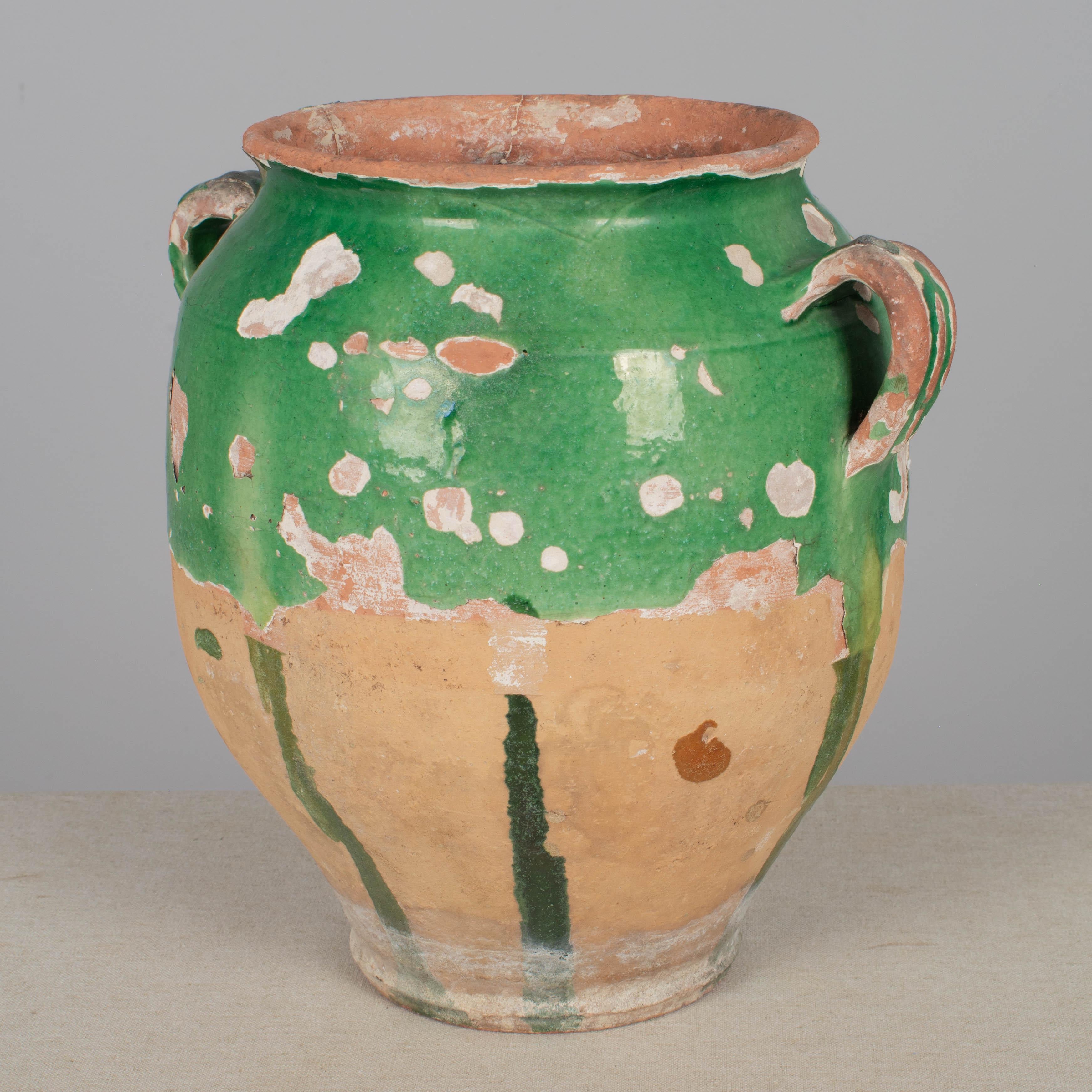 French Green Glazed Terracotta Pottery For Sale 3