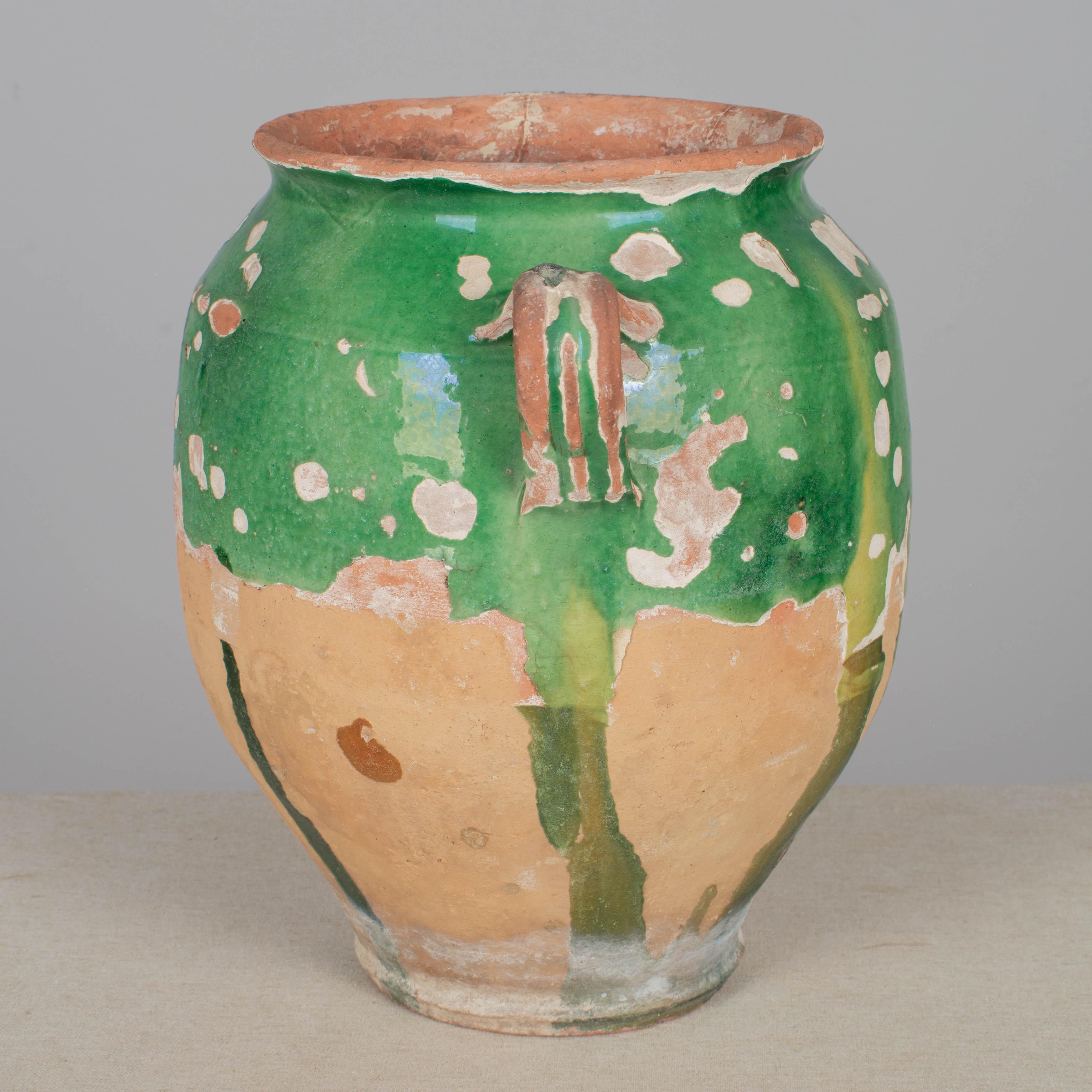 French Green Glazed Terracotta Pottery For Sale 4