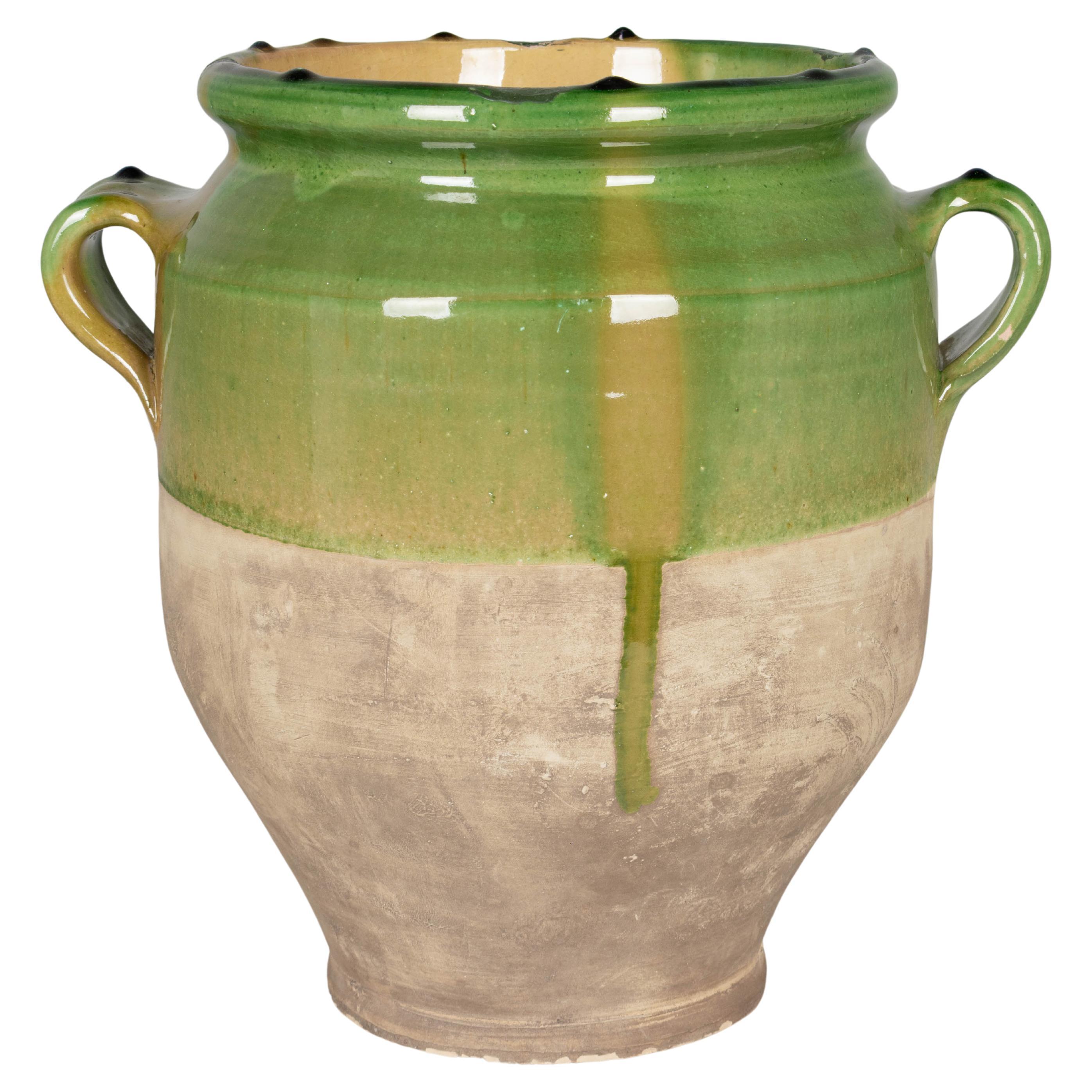 French Green Glazed Terracotta Pottery
