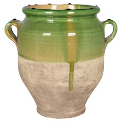Französische grün glasierte Terrakotta-Keramik