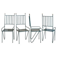 Fauteuil « French Green » en fer, années 1960 - 3 exemplaires disponibles