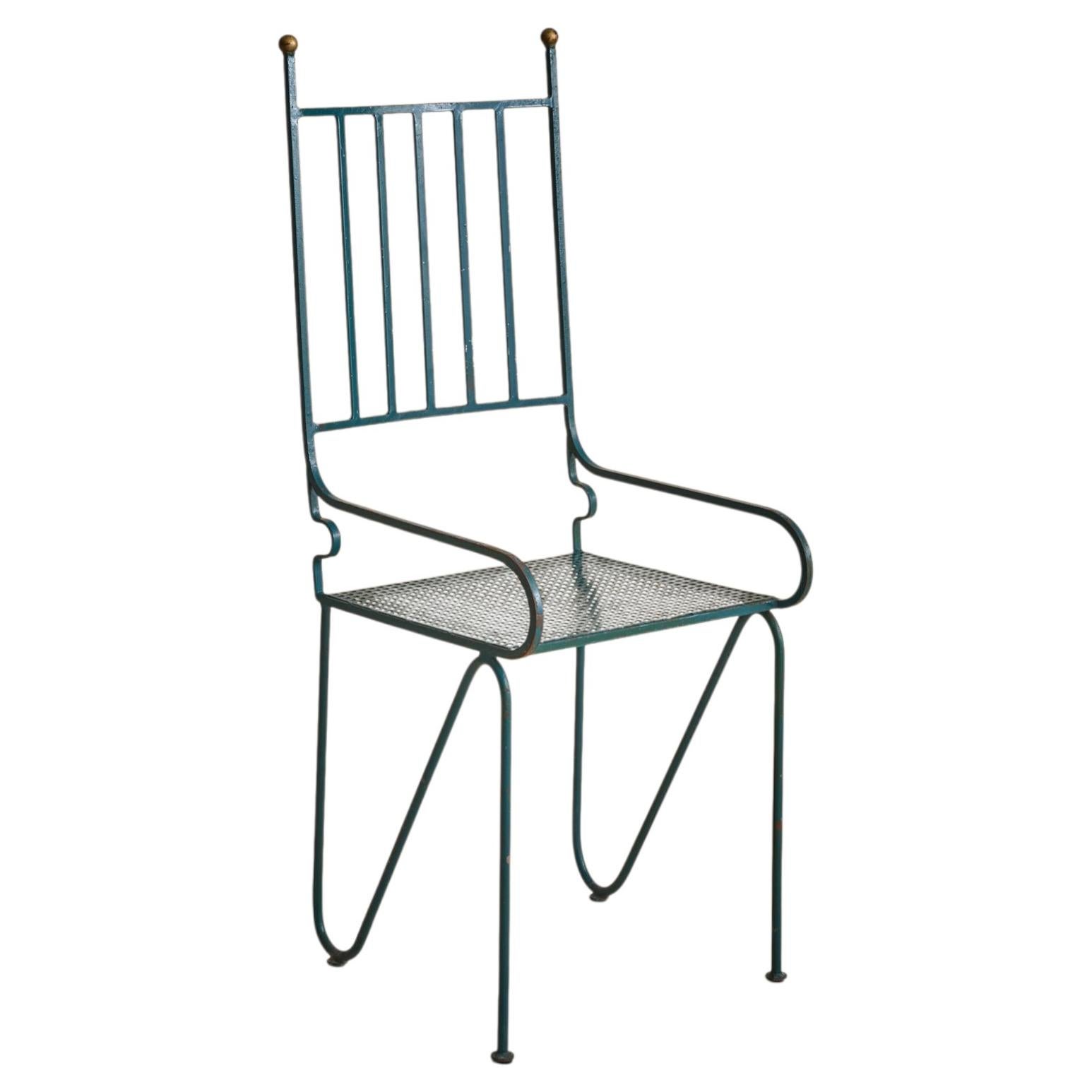 Fauteuil « French Green » en fer, années 1960 - 3 exemplaires disponibles