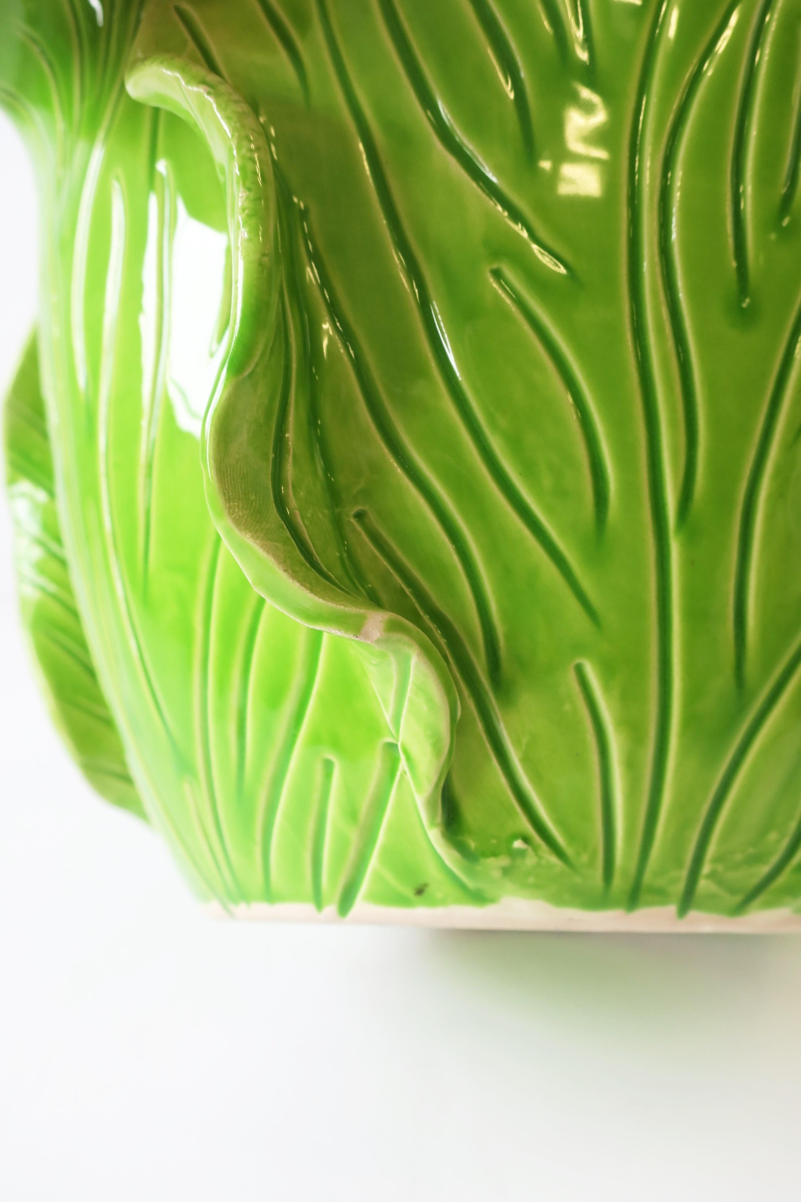 French Lettuce Leaf Cachepot Jardinière Jean Roger, Paris, France For Sale 7