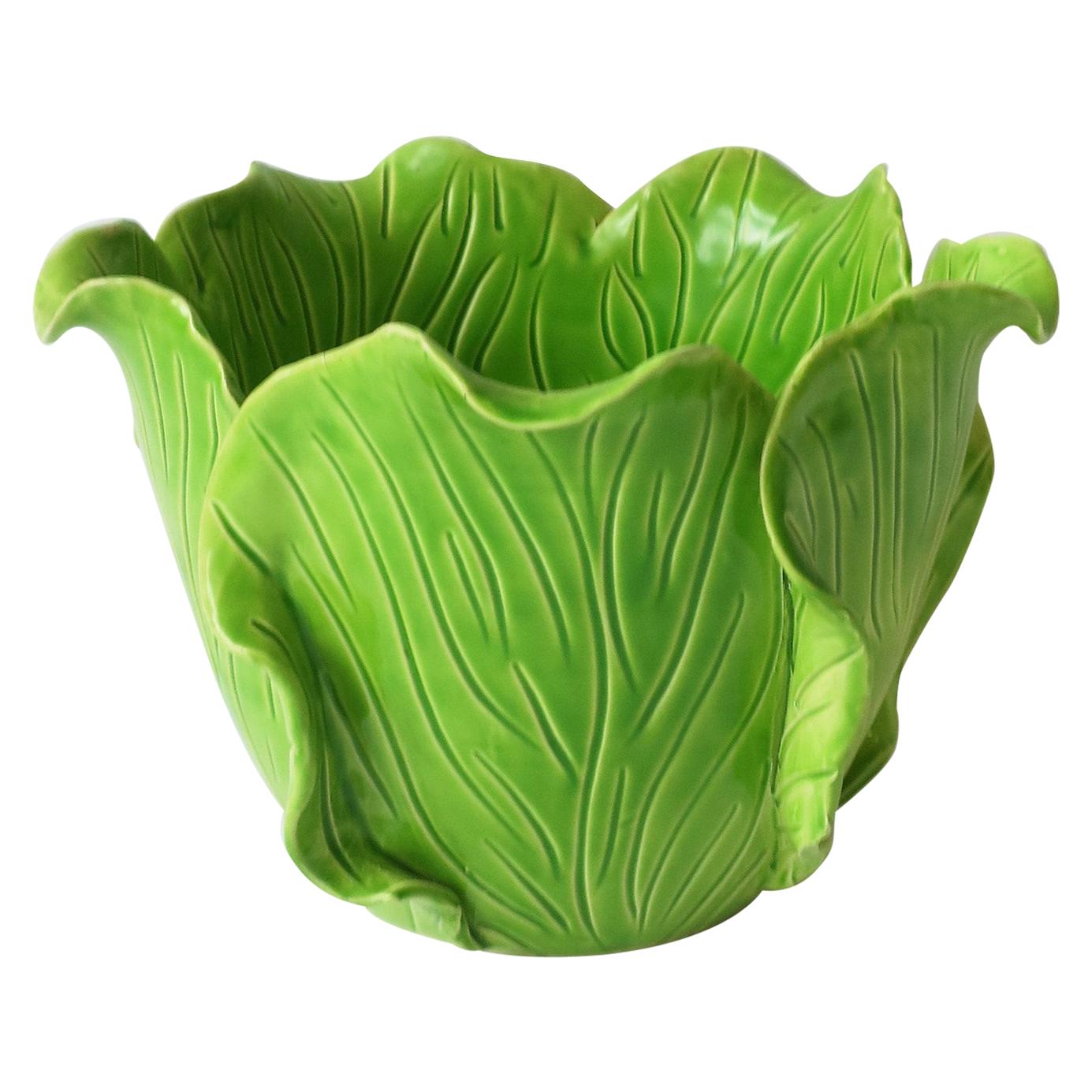 French Lettuce Leaf Cachepot Jardinière Jean Roger, Paris, France For Sale